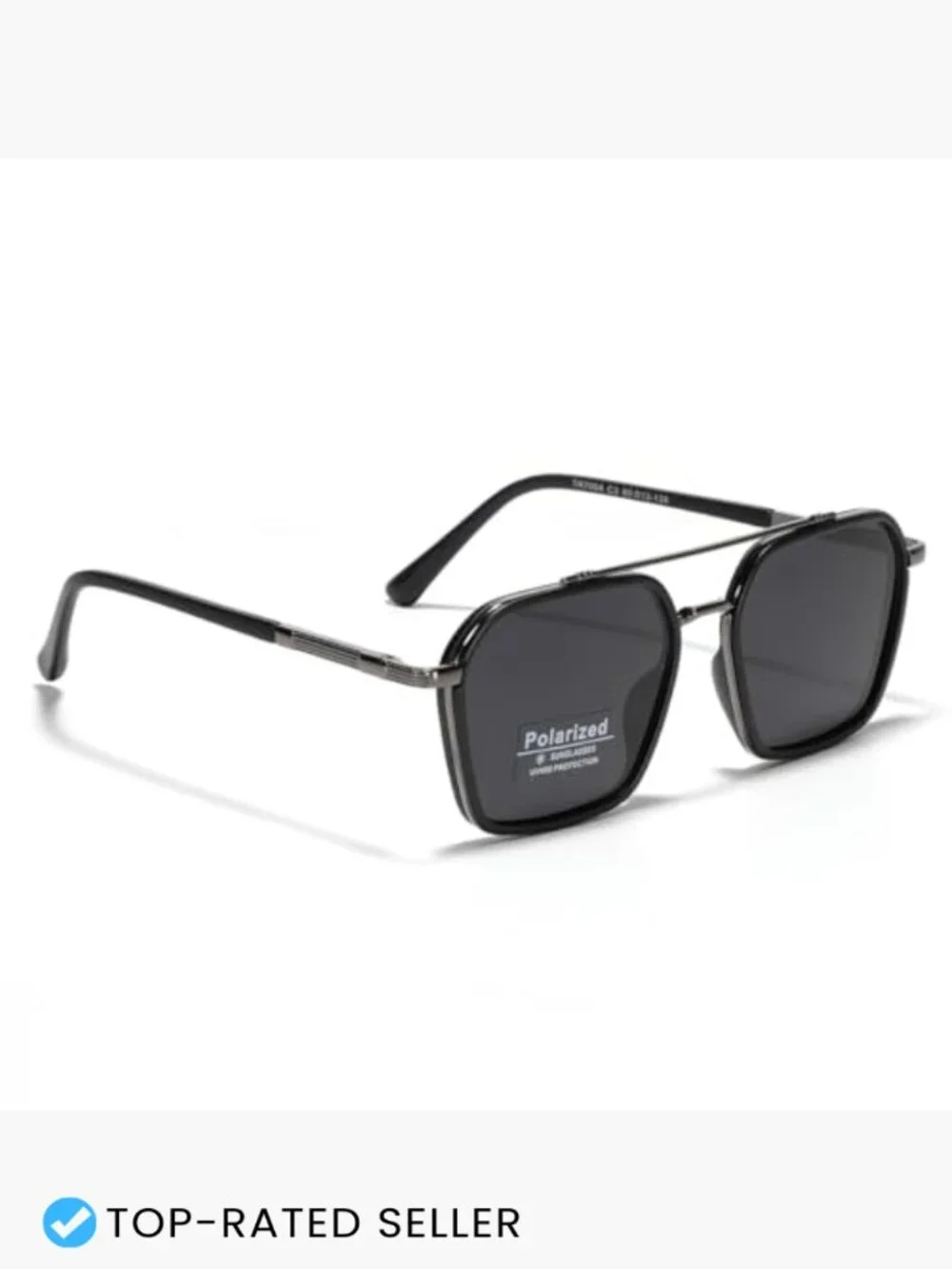 Square Framed Sunglasses Oversized Double Bridge Tr90 Polarized TAC Lens Unisex